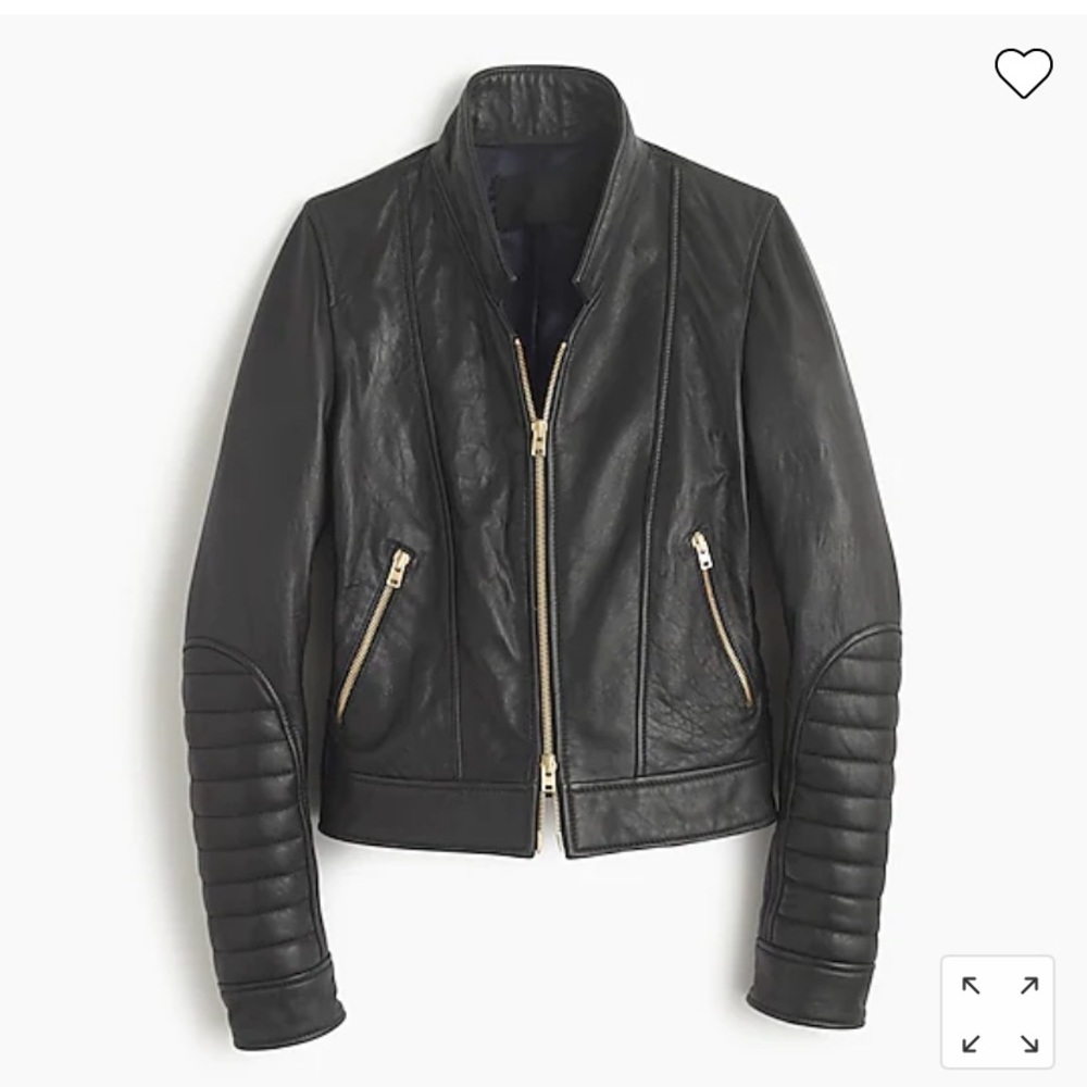 JCrew *Collection* Standing Collar Leather Jacket- Size 0